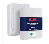 DODO - Protège-Matelas Absorbant Quartz 140 x 190 cm - Anti-rétrécissement | 100% Coton 200g/m² - Doux & silencieux - Drap housse Bonnet extensible jusqu'à 30 cm - Lavable 40°C