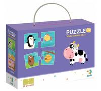 DoDo Puzzle Duo Was fressen Tiere 12x2 Teile