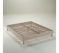 DODO - Sommier en Kit - Lattes Flexibles - Beige - Dimensions 140x190 cm - Tissu Polyester Recyclé - Montage Facile - Structure Robuste en Bois Durable