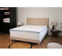 DODO - Surmatelas 140x190 cm - Lit 2 Personnes - Confort Ergonomique Refresh Ergo - Mémoire de Forme Effet Frais - 55% Polyester 45% Polyéthylène - Housse Déhoussable et Lavable à 40°C