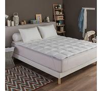 DODO - Surmatelas Palace Anti-Acariens 90x190 cm - Lit 1 Personne - Soutien Medium - Garnissage Synthétique 100% Polyester Fibre FLEXCONFORT - Enveloppe 100% Coton Naturel Percale - Lavable à 40°C