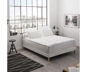 DODO - Surmatelas Surconfort Ultra Confort - 160x200 cm - Lit 2 Personnes - Moelleux - 65% Polyester, 35% Coton - Garnissage 100% Polyester Fibre Creuse Siliconée Thermolite Reflex - Lavable à 40°C