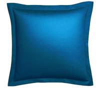 DODO - Taie d'oreiller Coton - Taille 50x75 - Collection Harmonie - 100% Satin de Coton 120 Fils/cm² - Couleur Bleu Nautique - Volant Plat 4 cm - Simple Piqûre - Lavable 60°C