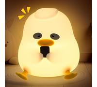 Dodo ¿ Veilleuse Led En Forme De Canard En Silicone Pour Chambre À Coucher, Chambre D'enfant, Décoration De Bureau ¿ Rechargeable, Intensité Variable Tactile Et Minuterie, Veilleuse En Forme