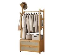DODOBD Armoire Ouverte, Portant à Vêtement en Bois, Penderie d'Entrée, Dressing Modulable pour Chambre et Salon, Meuble de Rangement