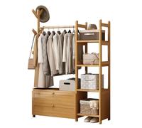 DODOBD Armoire Ouverte, Portant à Vêtement en Bois, Penderie d'Entrée, Dressing Modulable pour Chambre et Salon, Meuble de Rangement