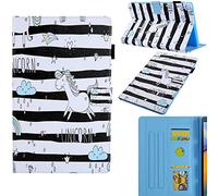 DodoBuy Coque pour iPad Air/Air 2/iPad Pro 9.7"/iPad 2017/2018 9.7",Flip Folio Smart Cover PU Cuir Flip Housse Étui Case Wallet Supporter Carte de Crédit Fentes Fermeture Magnétique - Cheval Blanc