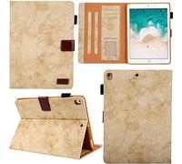 DodoBuy Coque pour iPad Mini1/2/3/4/5, Jeans Magnétique Flip Smart Cover PU Cuir Housse Étui Case Wallet Portefeuille Stand avec Porte-Cartes Auto Réveil/Sommeil - Jaune