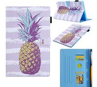 DodoBuy Coque pour iPad Pro 11 Pouces,Flip Folio Smart Cover PU Cuir Flip Housse Étui Case Wallet Supporter avec Carte de Crédit Fentes Fermeture Magnétique - Or Ananas