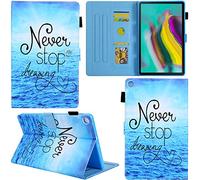 DodoBuy Coque pour Samsung Galaxy Tab A 10.1 2019 T510/T515,Flip Folio Smart Cover PU Cuir Flip Housse Étui Case Wallet Supporter avec Carte de Crédit Fentes Fermeture Magnétique - Never