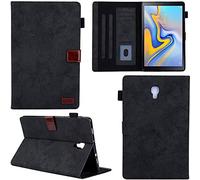 DodoBuy Coque pour Samsung Galaxy Tab A 10.5, Jeans Magnétique Flip Smart Cover PU Cuir Housse Étui Case Wallet Portefeuille Stand avec Porte-Cartes Auto Réveil/Sommeil - Noir