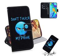 DodoBuy Huawei Honor 8X Coque PU Cuir Flip Housse Étui Cover Case Wallet Portefeuille Supporter avec Porte-Cartes pour Huawei Honor 8X - Don't Touch