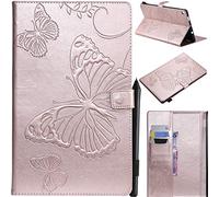 DodoBuy iPad Pro 11" Coque Modèle 3D Papillon PU Cuir Flip Folio Housse Étui Cover Case Wallet Portefeuille Support Béquille Pochette pour iPad Pro 11" - Or Rose
