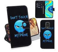 DodoBuy Xiaomi Redmi Note 9S/Note 9 Pro/Note 9 Pro Max Coque PU Cuir Flip Housse Étui Cover Case Wallet Portefeuille Supporter avec Porte-Cartes pour Xiaomi Redmi Note 9S - Don't Touch