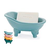 dodococa Baignoire en céramique miniature à pieds en griffe, porte-savon, petit cache-pot, organisateur de maquillage, contenant, baignoire pour hamster (bleu)