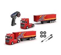 Dodoore Camion Porte-conteneurs télécommandé 1:64, Camion RC avec Télécommande 2,4 G, Portée de 30 M, Lumière LED, Son et Fonction d'embrayage pour Un Plaisir de Conduite réaliste.