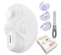 Dodorado Electric Nail Clipper, 2 in 1 Electric Polishing Automatic Nail Clippers, Electric Toe Nail Clipper with 2 Adjustable Speeds, Nail Trimmer for Seniors, Kids, Adults (white)