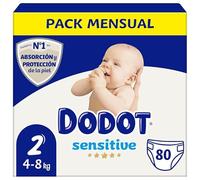 Dodot Couches Bébé Sensitive Taille 2, 80 Couches, [diapersNappyWeight], Notre n1 dans la Protection de la Peau