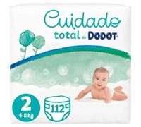 Dodot Couches bébé Soin Total Taille 2 (4-8 kg), 112 couches, douce protection de la peau avec matériaux d'origine végétale, coton premium