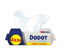 Dodot Lingettes pour bébé Sensitive - Lot de 4 x 54 lingettes - Total : 216 lingettes