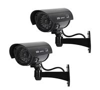 DODUOS 2 Camera Factice Exterieur avec LED, Noir Fausse Camera Surveillance Exterieur, Caméra Factice Extérieur, Camera de Surveillance Factice pour Une Utilisation à L'intérieur et à L'extérieur