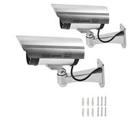 DODUOS 2 Camera Factice Exterieur avec LED, Noir Fausse Camera Surveillance Exterieur, Caméra Factice Extérieur, Camera de Surveillance Factice pour Une Utilisation à L'intérieur et à L'extérieur