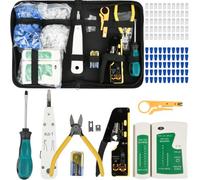 DODUOS Pince a Sertir RJ45, RJ45 Kit de Sertissage pour Cat5 Cat6 Cat7, Crimping Pliers Network Connector, Testeur de Câble Réseau, Pince à dénuder, RJ45/RJ11/RJ12 Kit de Réparation Réseau