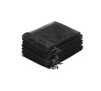 DODXIAOBEUL Lot de 100 petits sacs en organza avec cordon de serrage pour Noël, bonbons, mariage, fête d'anniversaire (noir) 15,2 x 20,3 cm