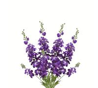 DODXIAOBEUL Lot de 4 fleurs artificielles à longue tige pour grand vase, fleurs de delphinium blanc artificielles en soie pour décoration de maison, bureau, centres de table de mariage, 84 cm, violet