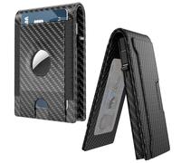 doeboe Étui pour Cartes Air Tag, Portefeuille Airtag pour Homme, avec Compartiment à Monnaie et Fermeture magnétique, Portefeuille Slim Pop-up, Portefeuille Intelligent pour Homme, Noir