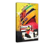 doegka Impression sur toile Ayrton Senna Legend F1 - Décoration pour chambre à coucher, bureau, chambre - Cadeau - 50 x 75 cm