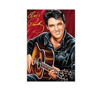 doegka Poster artistique exclusif portrait d'Elvis Presley du Roi du Roi du Roi du Roi du Roi du Roi du Roi du Roi du Roi sur toile - Décoration murale pour salon, chambre à coucher - 30 x 45 cm