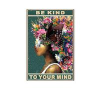doegka Poster vintage sur toile Be Kind To Your Mind pour décoration de chambre à coucher, bureau, chambre, cadeau 20 x 30 cm
