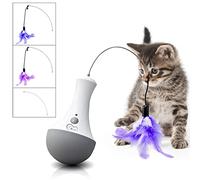 DOEL Jouets interactifs pour Chat d'intérieur, Jouets d'exercice automatiques avec Plume, Jouets électroniques à Attraper pour Chaton, alimentés par Batterie, Jouet oscillant comme Cadeau pour Chat.