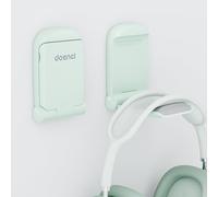 doenci Support Casque - [ Petit & Pliable ] Support Casque Audio, Vert | avec Base Auto-Adhésive pour Mur, Écouteurs Crochet Headset Stand Holder Compatible AirPods Max, Accessoire Gaming, 1 Pièce