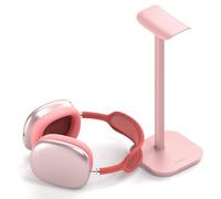 doenci Support Casque, Porte Casque avec Base Lestée + Tube en Aluminium | pour Tous les Écouteurs Bluetooth Supra-auriculaires, Compatible avec les AirPods Max, Accessoire Bureau Gaming, Rose