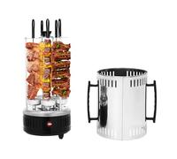 Döner Barbecue vertical multigrill parfait pour gyros, kebab et plus encore | Barbecue gyroseur pour griller sans graisse à la maison | Barbecue kebab avec tournebroche et 5 brochettes à viande