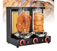 Döner Kebab Grill vertical pour cuisinière à gaz, machine à rôtir rotative à 360°, sans fumée, brochettes d'agneau rotatives automatiques à 360°, pour la maison, les fêtes, le jardin