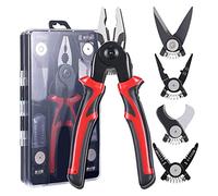 Doengdfo Lot de 5 pinces 5 en 1 polyvalentes en métal avec pince de ligne, pince à dénuder, outils à sertir, cisaille à tôle