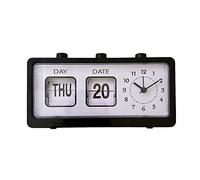 Doengdfo Réveil à Rotation de Page Manuelle Horloge numérique Réveil carré Polyvalent Calendrier d'étude Horloge de Mode