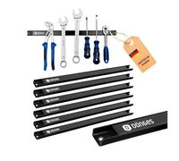 Dönges Lot de 6 barres magnétiques - Porte-outils mural - 46 cm - En acier - Charge maximale : 23 kg - Pour atelier, garage, abri de jardin - Inoxydable - Avec vis