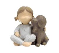 DOEOMK Figurine d'amitié pour fille et chien, signe pour l'accompagnement tout au long de la vie, décoration pour une maison confortable et cadeau pour les amoureux des animaux - Idée cadeau