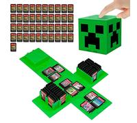 doepeBAE Boîte de Rangement Jeux pour Nintendo Switch, Très Grande Capacité Switch Étui Rangement Jeux, 41 Emplacements Pochette de Rangement Jeu Switch, Presser pour Déplier (Vert MC)