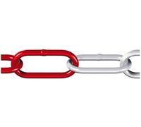 dörner + helmer 171930 Chaîne ronde en acier rouge, blanc acier galvanisé 15 m