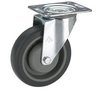 Dörner + Helmer 397 518,3 °C Transport appareil Roulette pivotante plaque TPE Chape Roulement à billes 100 x 32 mm/105 x 85 mm