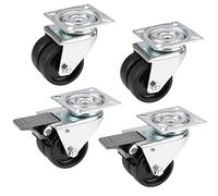 Dörner + Helmer 450106 Lot de 4 roulettes avec frein de stationnement, roulettes en plastique, charge maximale 80 kg par roulette