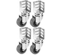 Dörner + Helmer 450107 Lot de 4 roulettes pivotantes avec tôle d'angle 38 x 38 x 52 mm 50 x 21 mm en caoutchouc Charge maximale 40 kg Multicolore