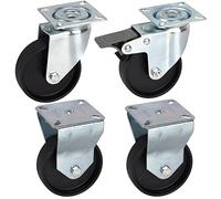 Dörner + Helmer 450220 Classic Lot de 4 roulettes de meuble dont une avec système de blocage Capacité de charge 60 kg 75 x 24 mm