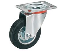 dörner + helmer 711142 Roulette, en caoutchouc avec plaque de rôle Stock 80 x 25 mm/100 x 85 mm