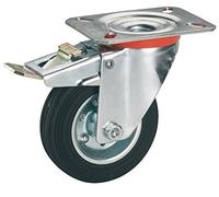 dörner + helmer 712142 feststell, en caoutchouc de Roulette avec plaque de rôle Stock 80 x 25 mm/100 x 85 mm